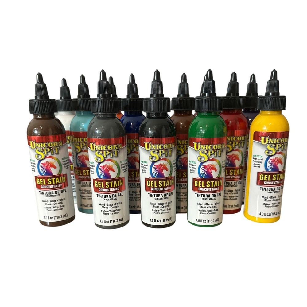 Unicorn SPiT Lot of 14 Gel Stain Concentrated Multi-Surface Paint Glaze 4oz READ
